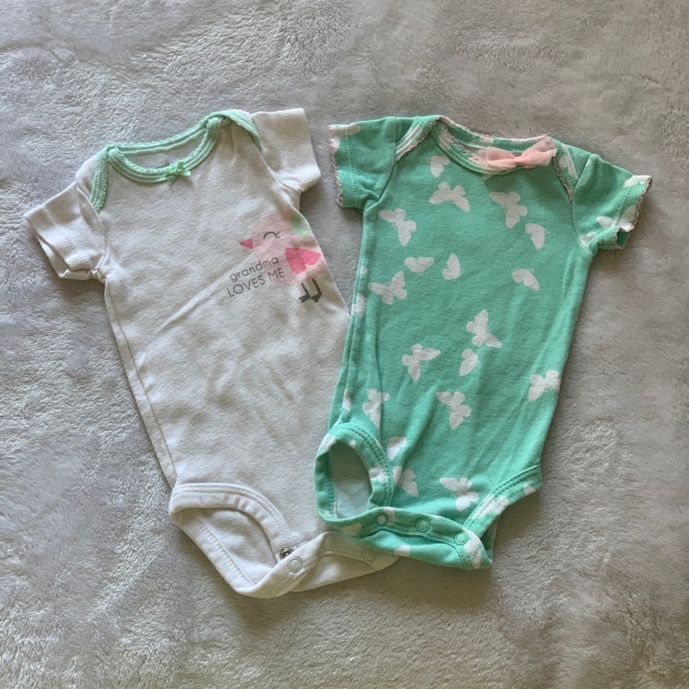 Carters Newborn Girl Onesies (2)